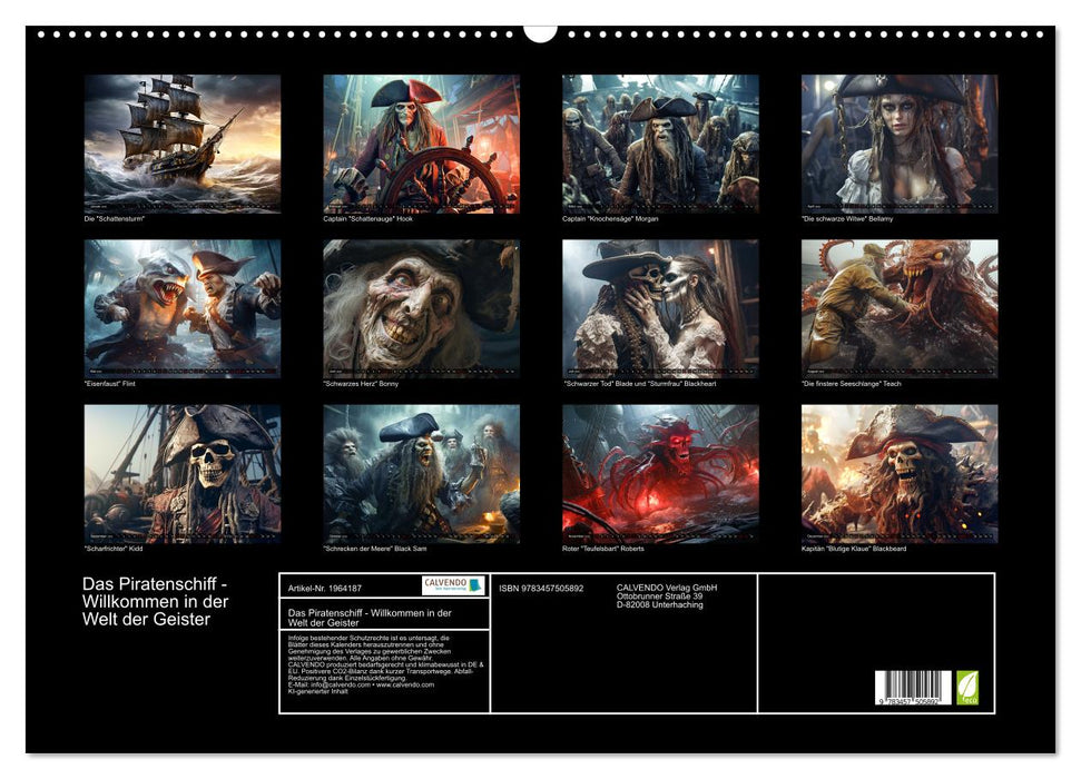 Das Piratenschiff - Willkommen in der Welt der Geister (CALVENDO Wandkalender 2026)