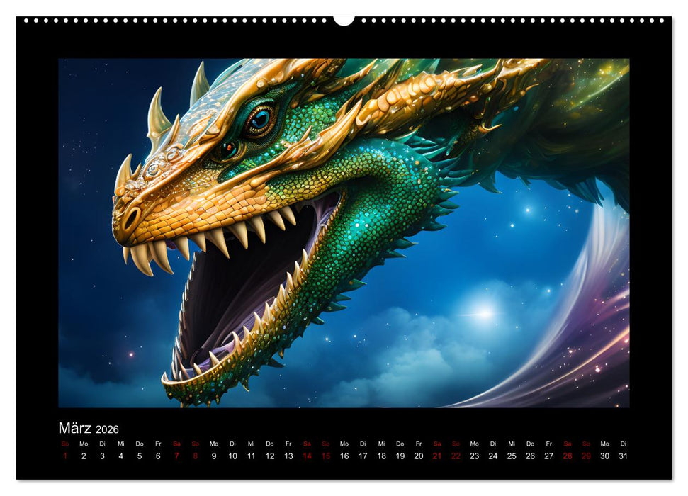 Phantasievolle Welt der Drachen (CALVENDO Premium Wandkalender 2026)