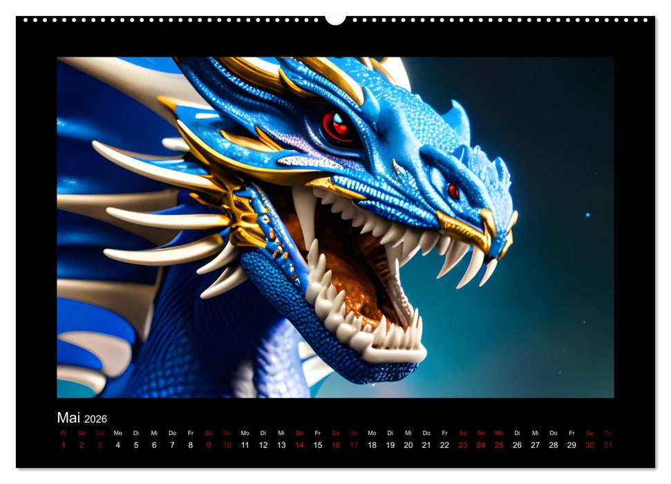 Phantasievolle Welt der Drachen (CALVENDO Premium Wandkalender 2026)