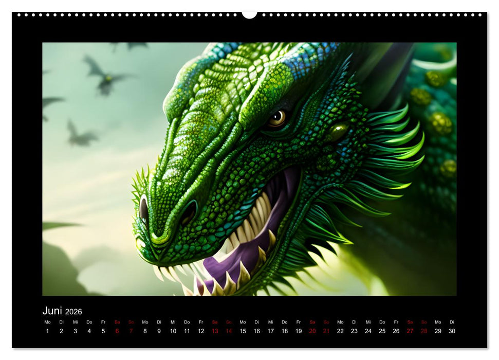 Phantasievolle Welt der Drachen (CALVENDO Premium Wandkalender 2026)