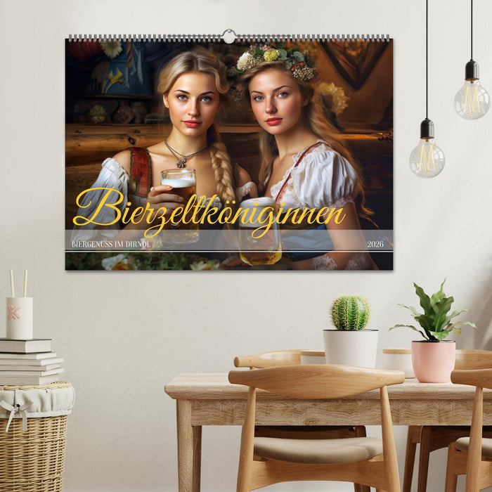 Bierzeltköniginnen - Biergenuss im Dirndl (CALVENDO Wandkalender 2026)
