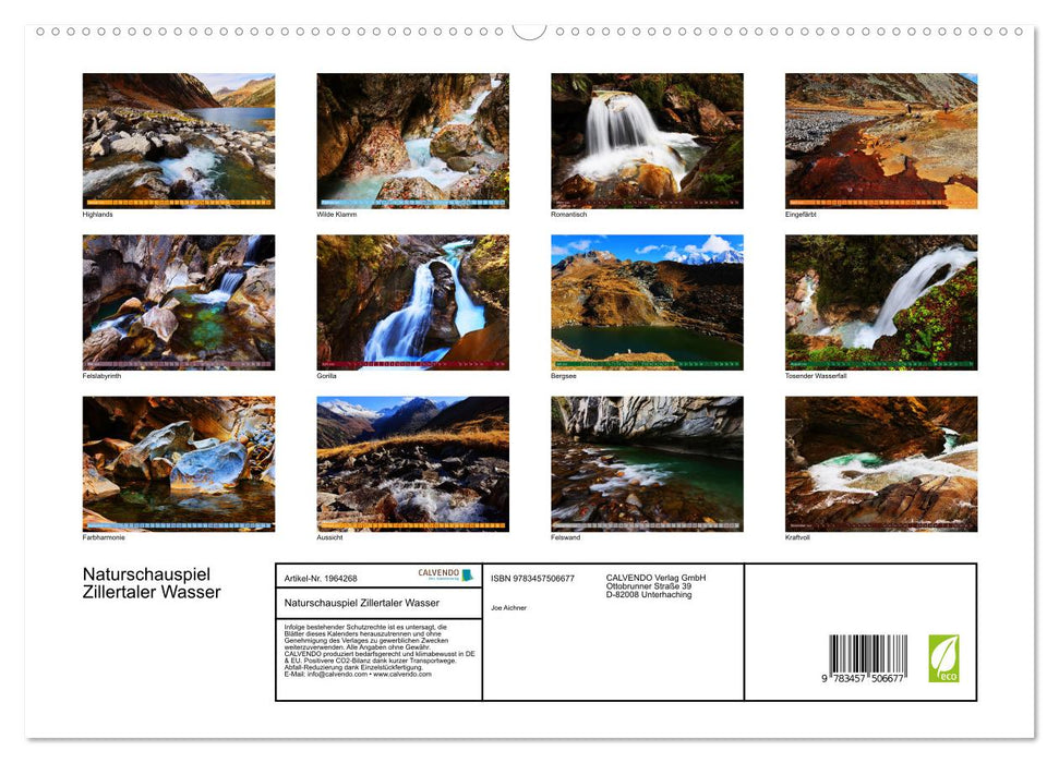 Naturschauspiel Zillertaler Wasser (CALVENDO Premium Wandkalender 2026)