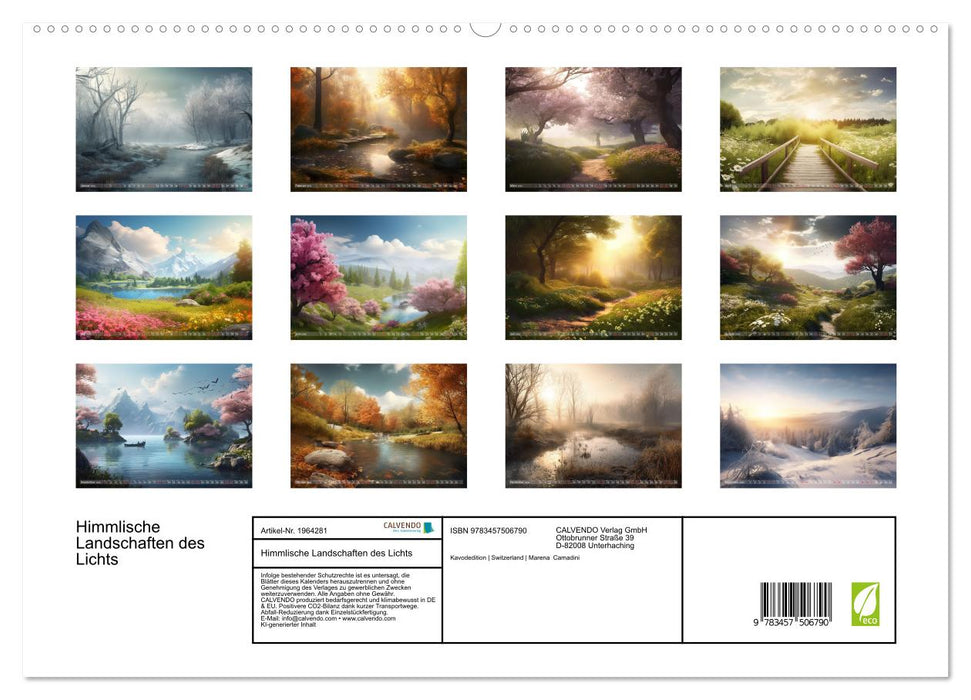 Himmlische Landschaften des Lichts (CALVENDO Premium Wandkalender 2026)