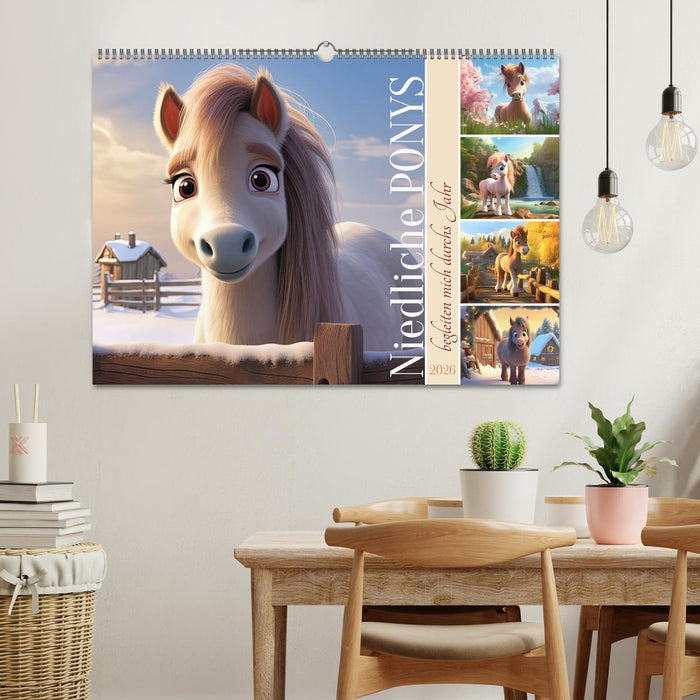 Niedliche Ponys (CALVENDO Wandkalender 2026)