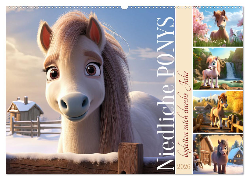 Niedliche Ponys (CALVENDO Wandkalender 2026)