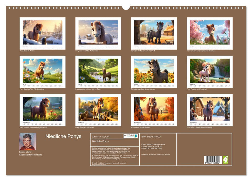 Niedliche Ponys (CALVENDO Wandkalender 2026)