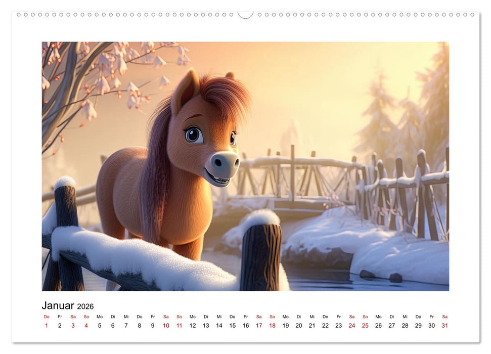 Niedliche Ponys (CALVENDO Wandkalender 2026)