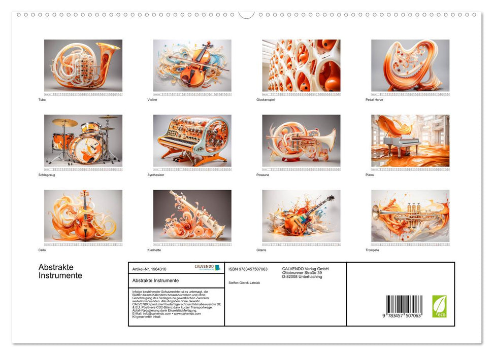 Abstrakte Instrumente (CALVENDO Premium Wandkalender 2026)