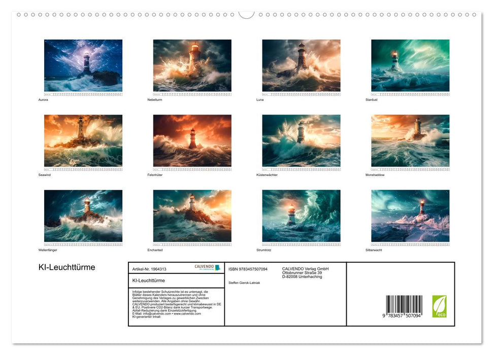 KI-Leuchttürme (CALVENDO Premium Wandkalender 2026)