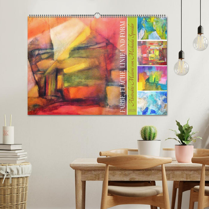Farbe, Fläche, Linie und Form - Abstrakte Malerei von Michaela Spreider (CALVENDO Wandkalender 2026)