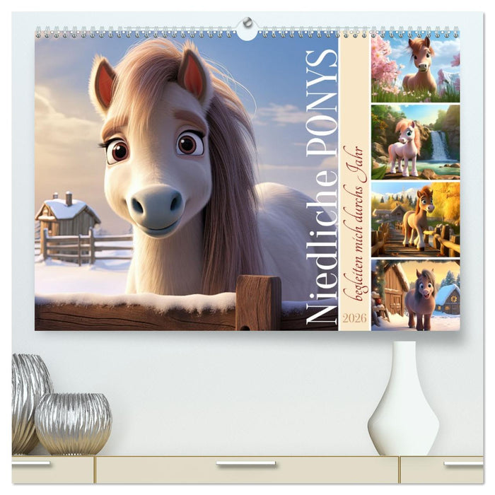 Niedliche Ponys (CALVENDO Premium Wandkalender 2026)