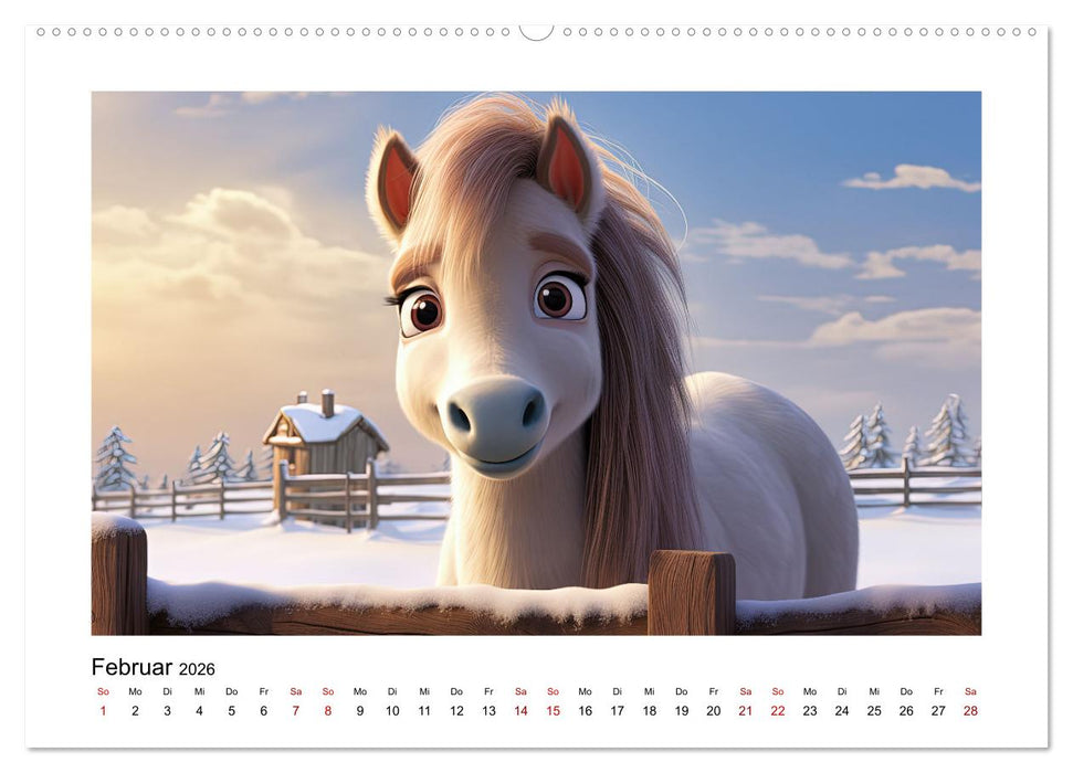 Niedliche Ponys (CALVENDO Premium Wandkalender 2026)