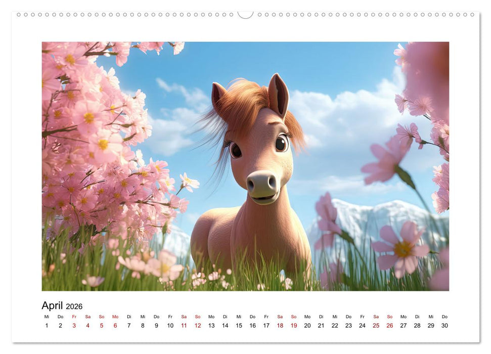 Niedliche Ponys (CALVENDO Premium Wandkalender 2026)