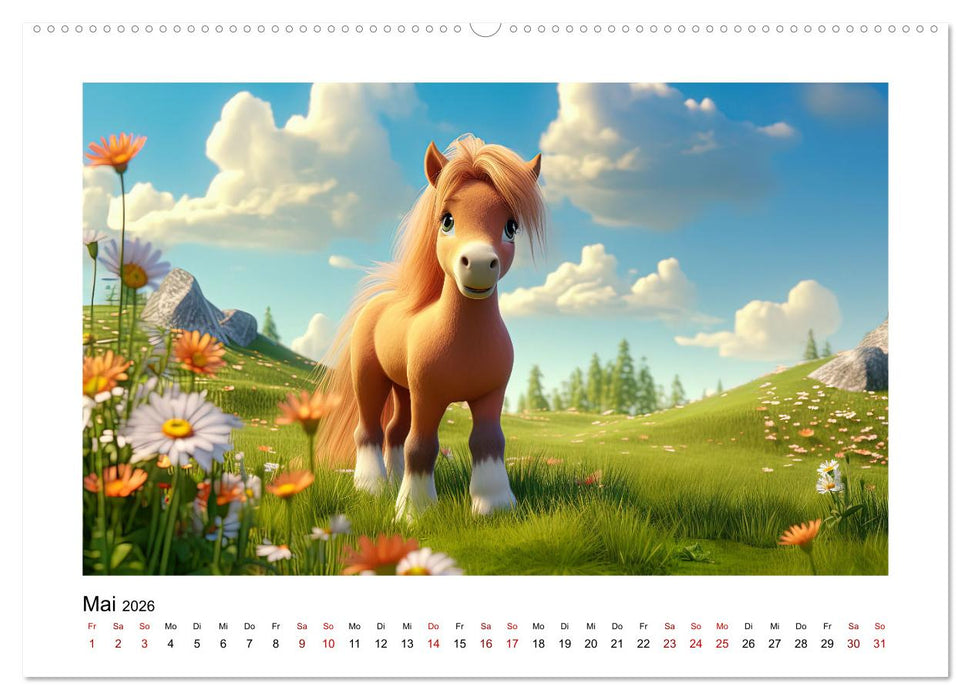 Niedliche Ponys (CALVENDO Premium Wandkalender 2026)