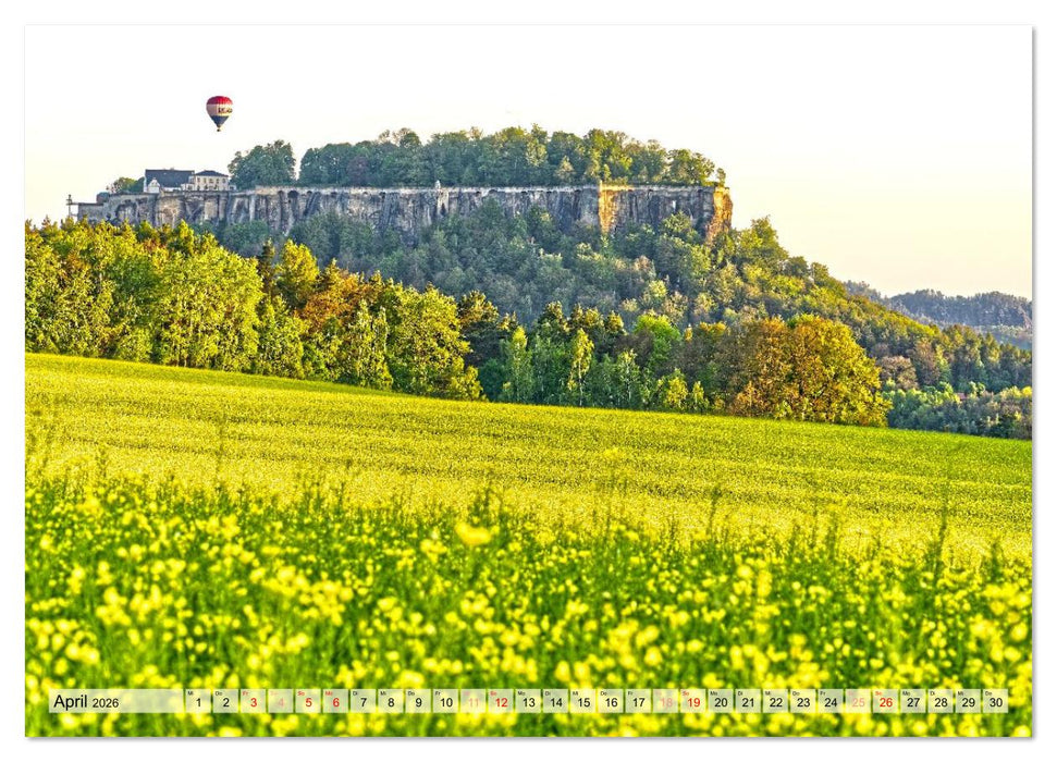 Die Festung Königstein im Licht der vier Jahreszeiten (CALVENDO Wandkalender 2026)