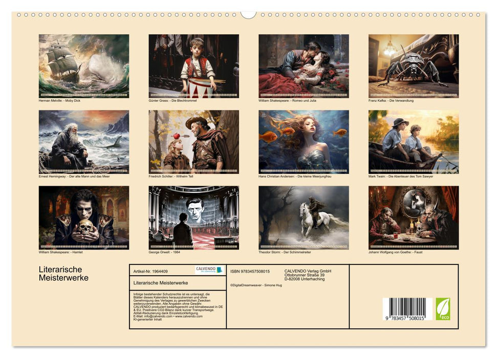 Literarische Meisterwerke (CALVENDO Premium Wandkalender 2026)
