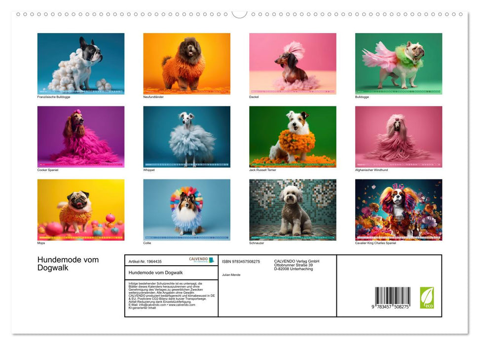 Hundemode vom Dogwalk (CALVENDO Premium Wandkalender 2026)
