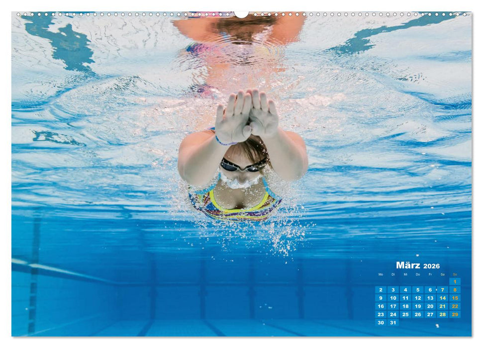 Schwimmen: Sport auf blauen Bahnen (CALVENDO Wandkalender 2026)