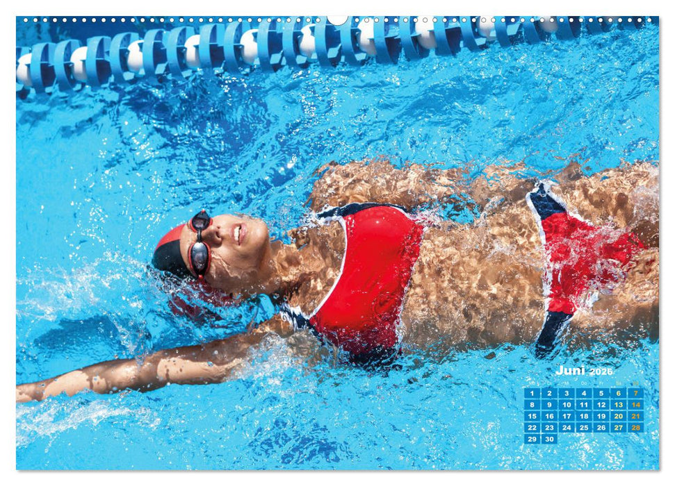 Schwimmen: Sport auf blauen Bahnen (CALVENDO Wandkalender 2026)