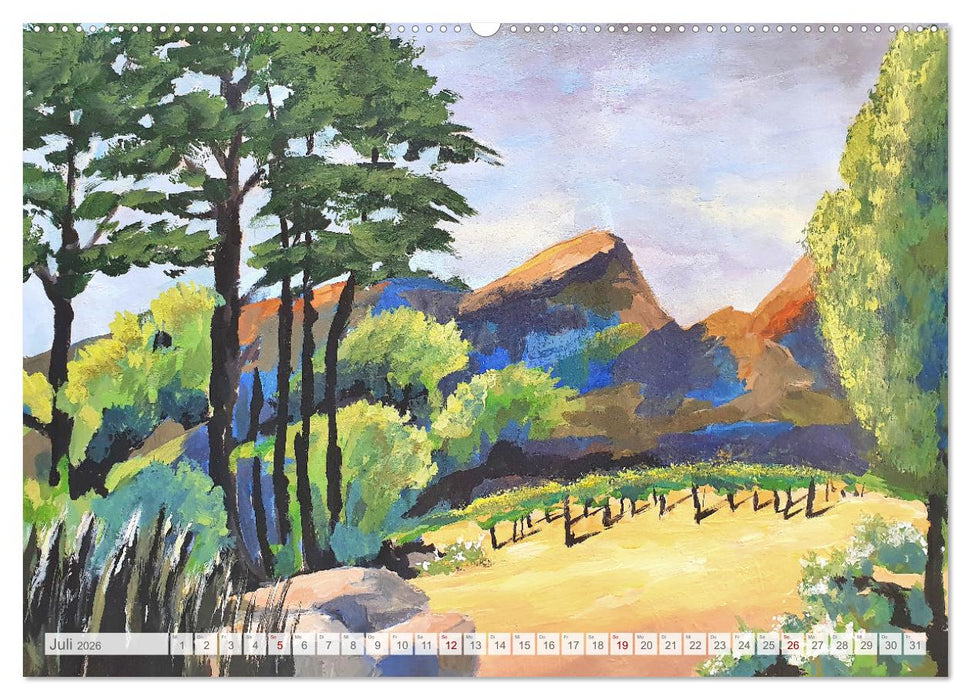 Landschaftsfarben - Leuchtende Landschaftsmalerei im bunten Kleid der Jahreszeiten (CALVENDO Premium Wandkalender 2026)