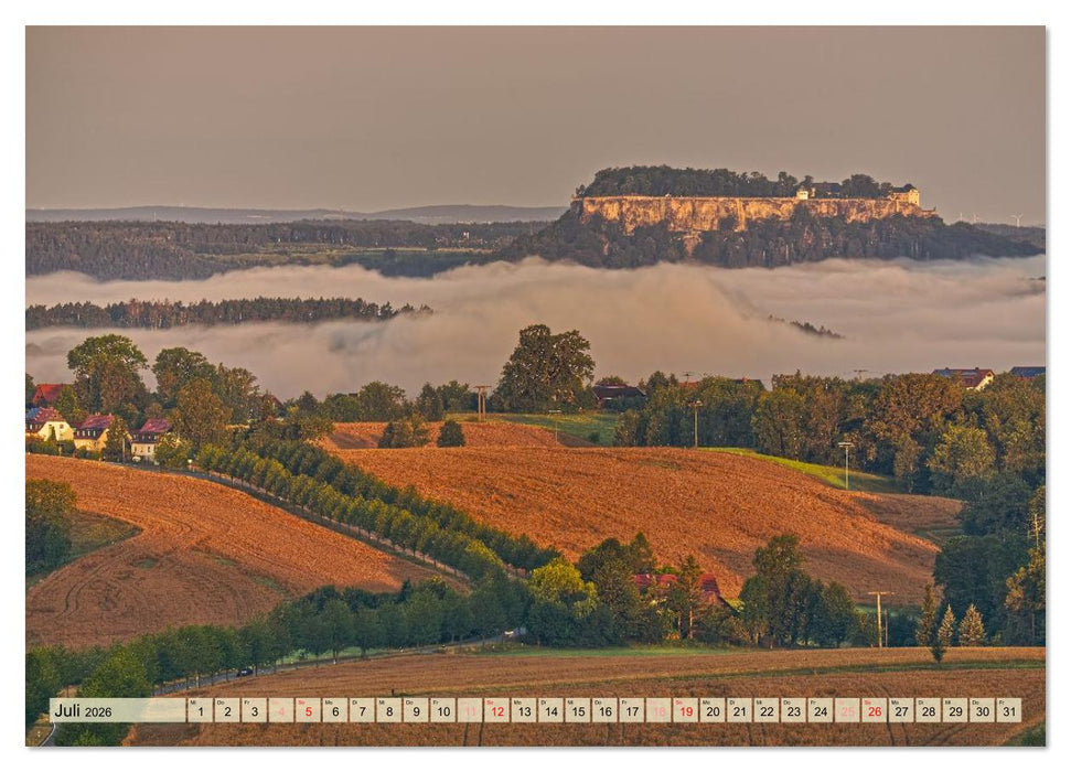 Die Festung Königstein im Licht der vier Jahreszeiten (CALVENDO Premium Wandkalender 2026)