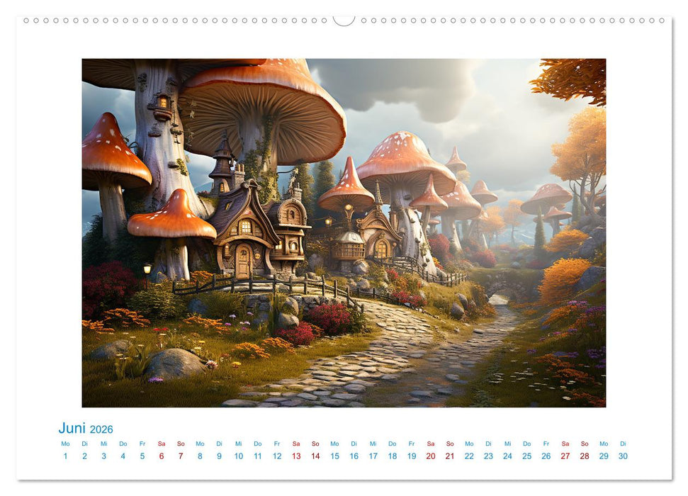 Märchenhafte Pilzhäuser (CALVENDO Premium Wandkalender 2026)