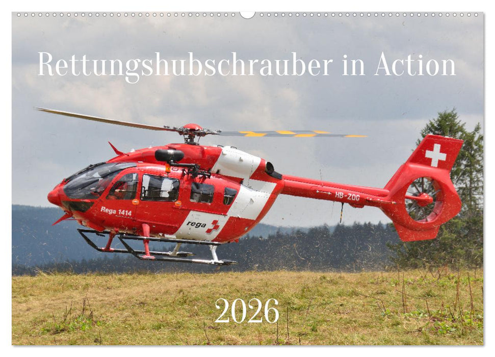 Rettungshubschrauber in Action (CALVENDO Wandkalender 2026)
