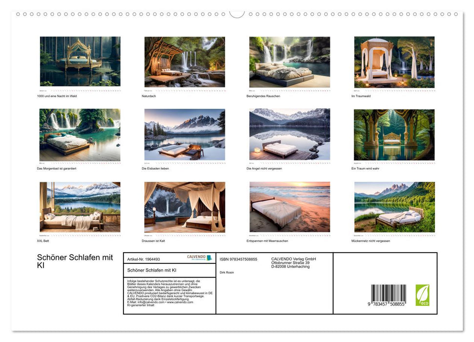 Schöner Schlafen mit KI (CALVENDO Premium Wandkalender 2026)