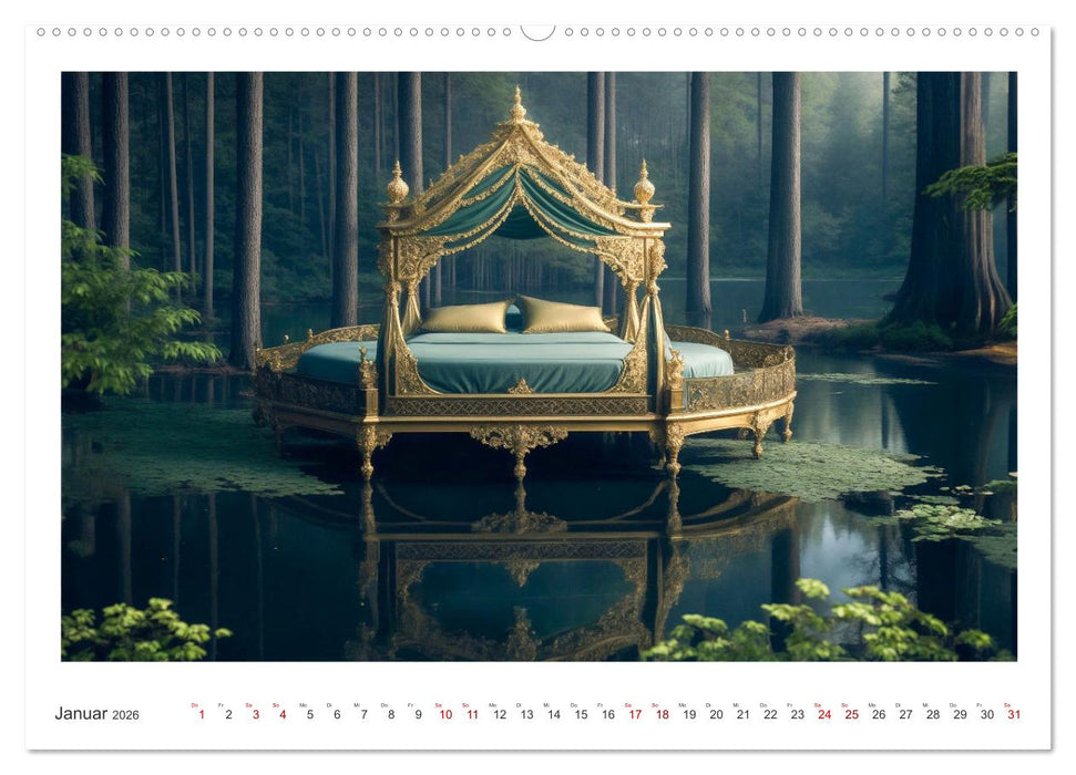 Schöner Schlafen mit KI (CALVENDO Premium Wandkalender 2026)