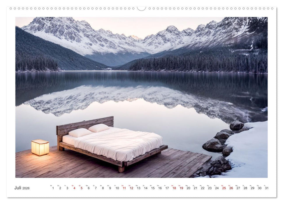 Schöner Schlafen mit KI (CALVENDO Premium Wandkalender 2026)