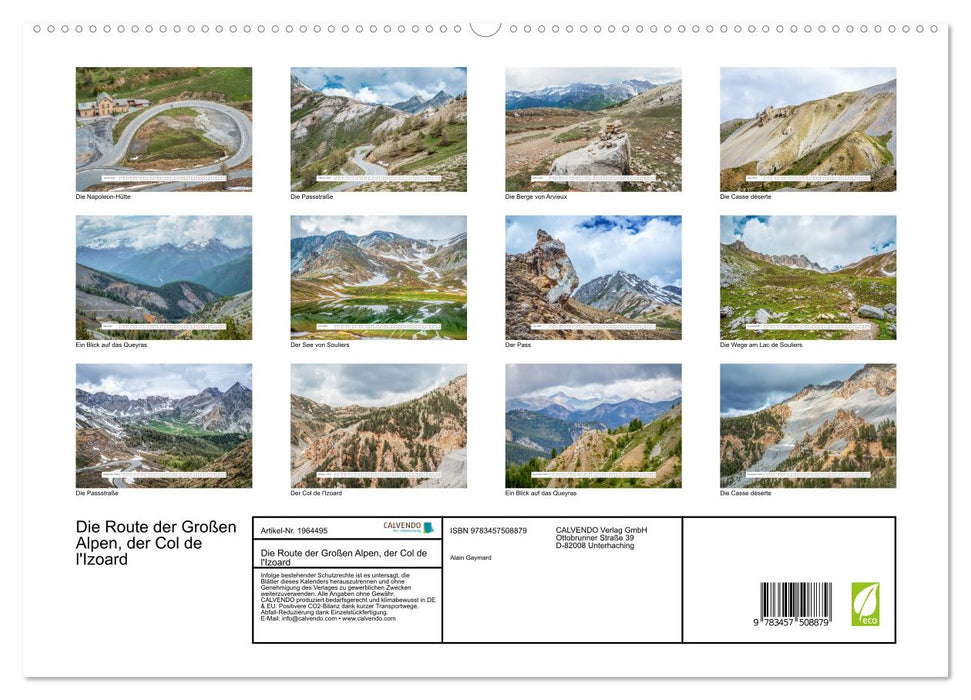 Die Route der Großen Alpen, der Col de l'Izoard (CALVENDO Premium Wandkalender 2026)