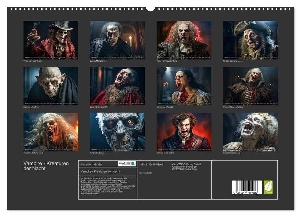 Vampire - Kreaturen der Nacht (CALVENDO Premium Wandkalender 2026)