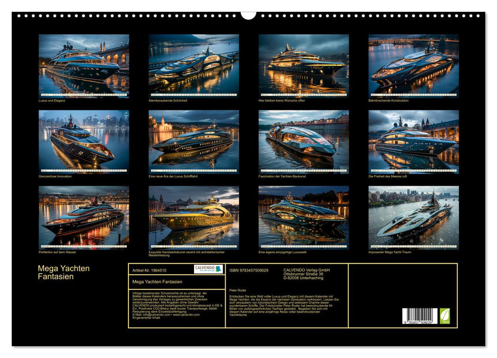 Mega Yachten Fantasien (CALVENDO Wandkalender 2026)