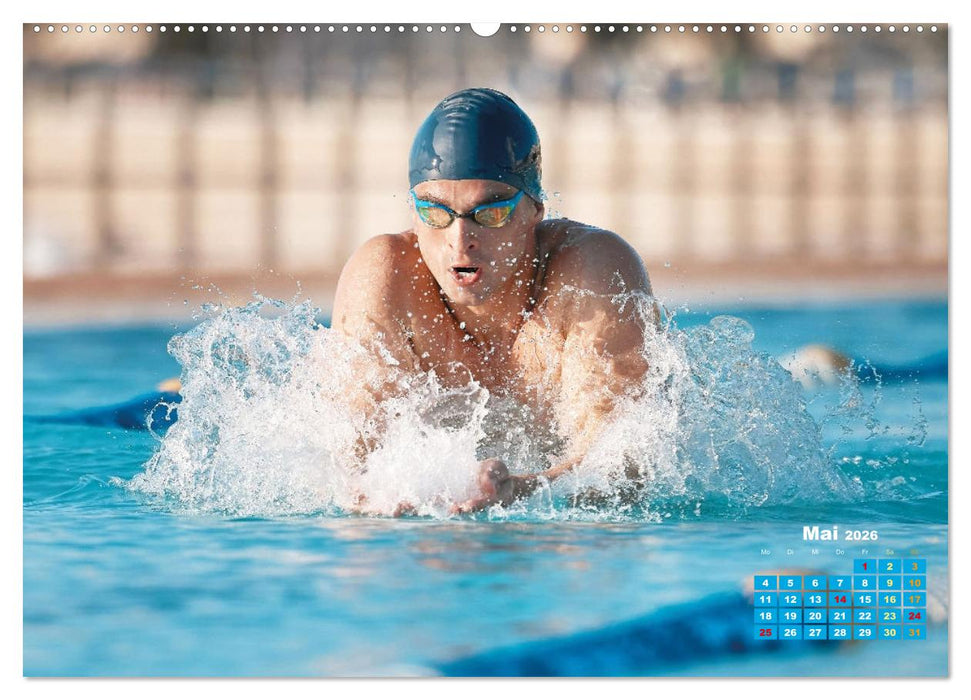 Schwimmen: Sport auf blauen Bahnen (CALVENDO Premium Wandkalender 2026)