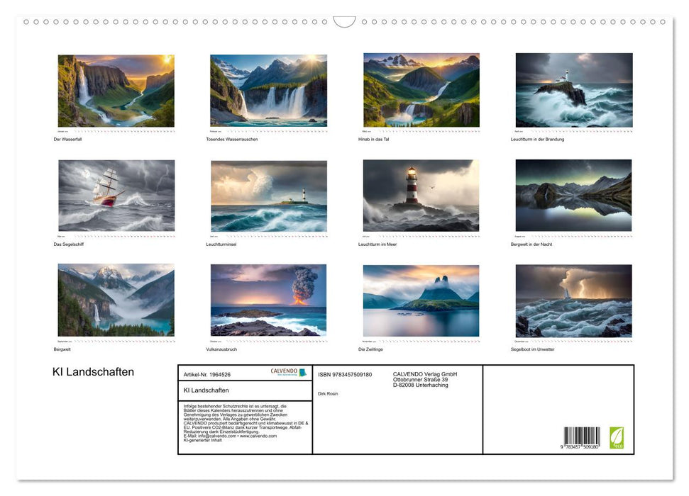 KI Landschaften (CALVENDO Wandkalender 2026)