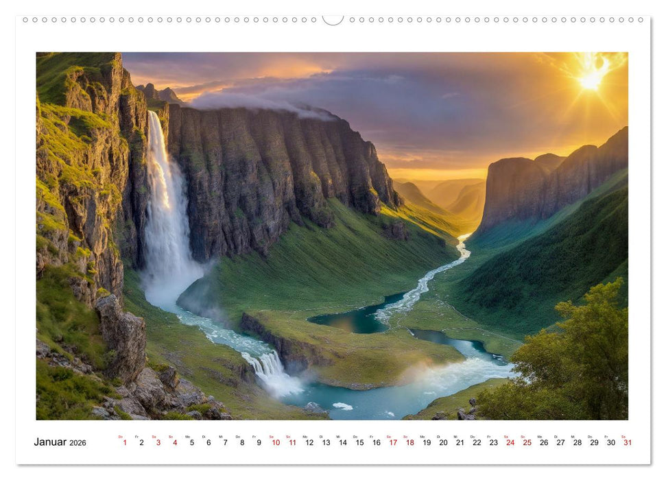KI Landschaften (CALVENDO Wandkalender 2026)