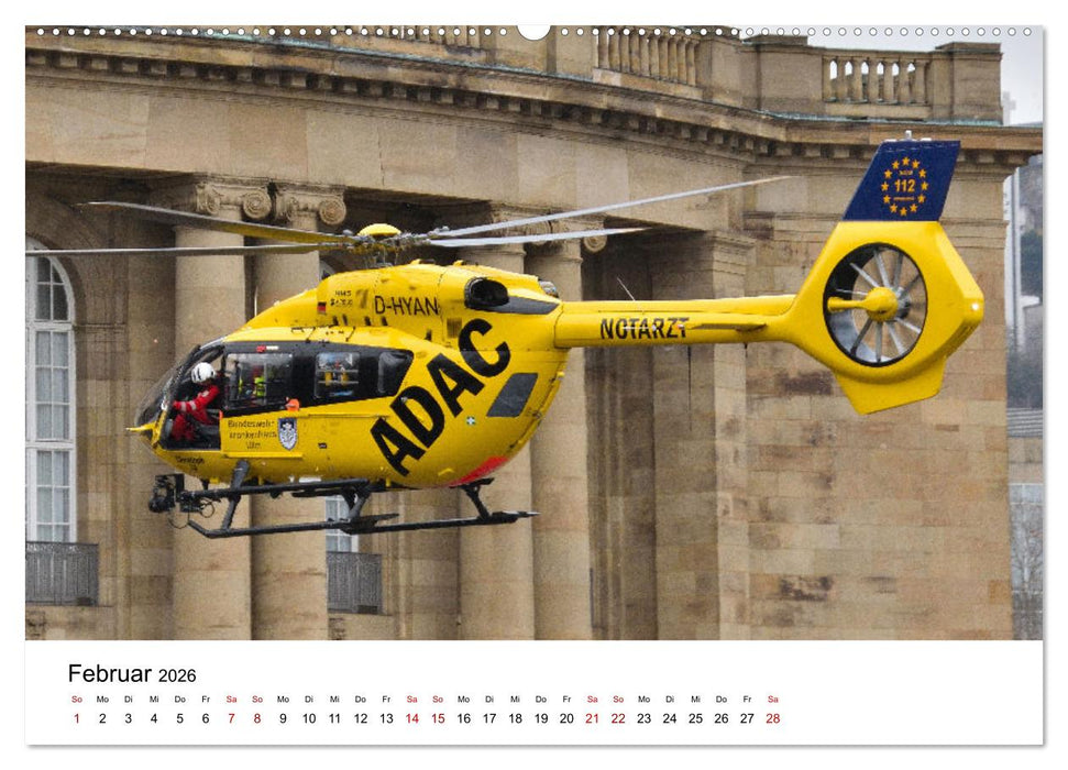 Rettungshubschrauber in Action (CALVENDO Premium Wandkalender 2026)