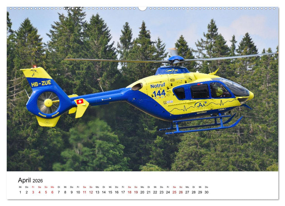 Rettungshubschrauber in Action (CALVENDO Premium Wandkalender 2026)