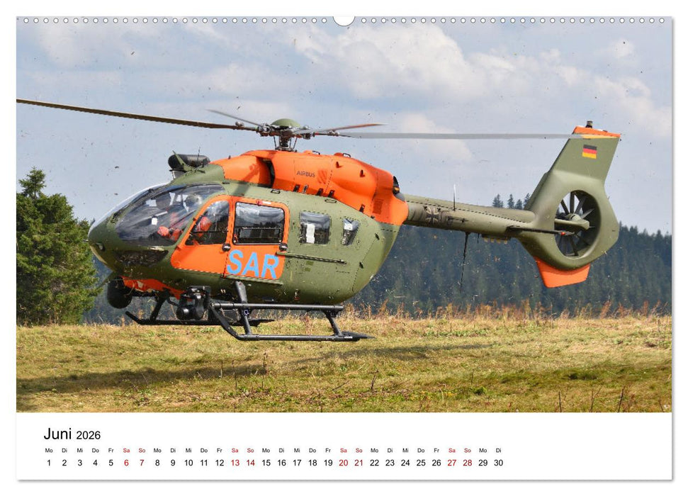 Rettungshubschrauber in Action (CALVENDO Premium Wandkalender 2026)