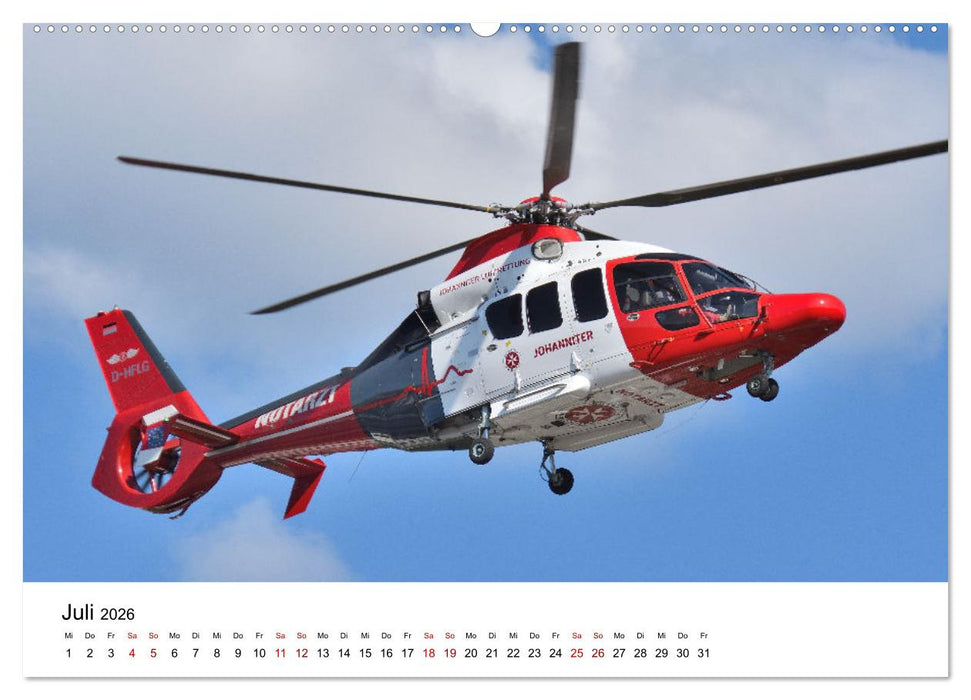 Rettungshubschrauber in Action (CALVENDO Premium Wandkalender 2026)