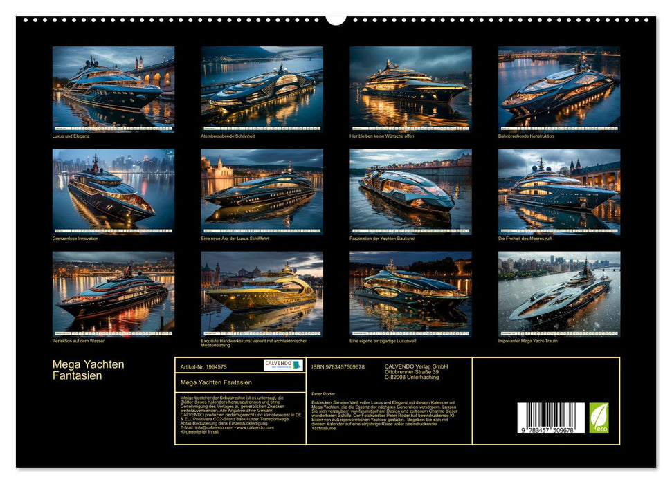 Mega Yachten Fantasien (CALVENDO Premium Wandkalender 2026)