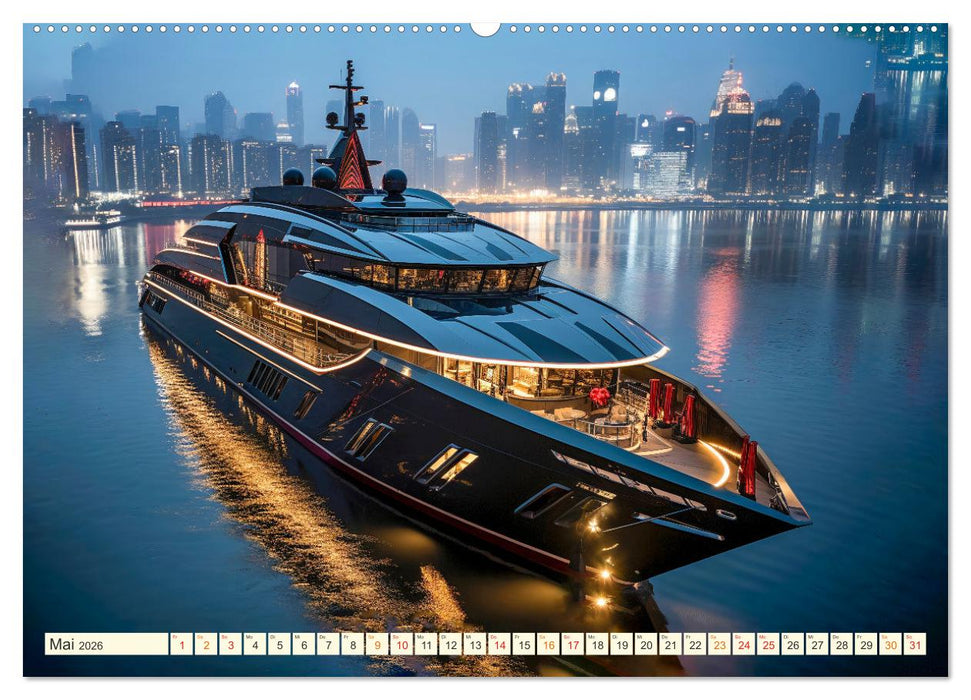 Mega Yachten Fantasien (CALVENDO Premium Wandkalender 2026)