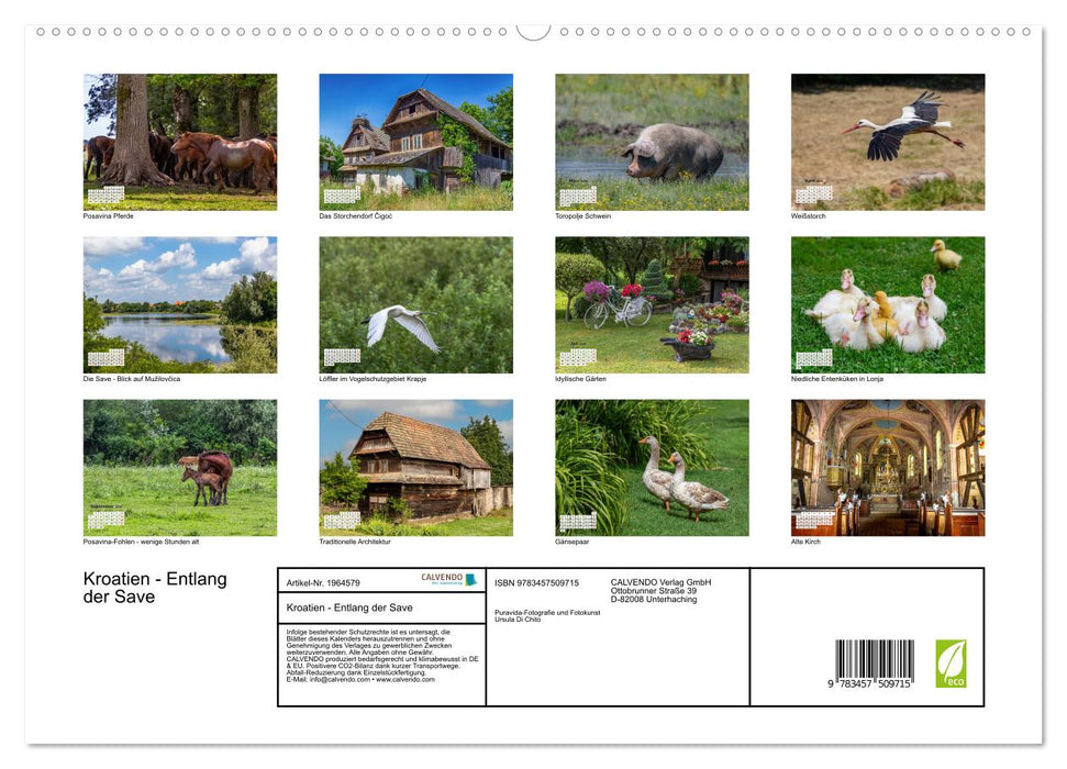 Kroatien - Entlang der Save (CALVENDO Premium Wandkalender 2026)