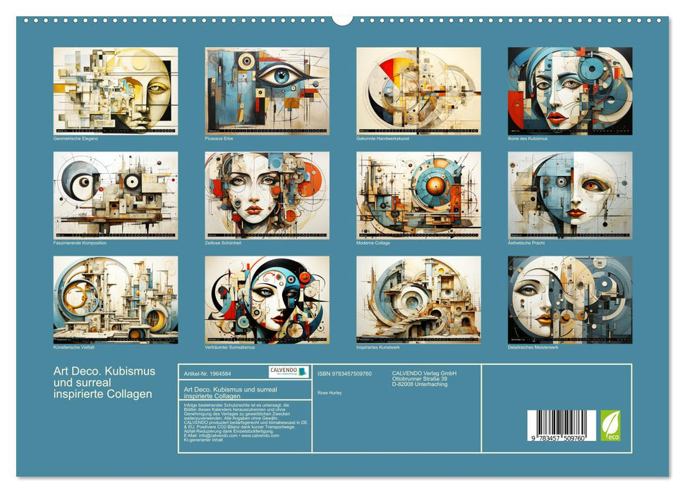 Art Deco. Kubismus und surreal inspirierte Collagen (CALVENDO Premium Wandkalender 2026)