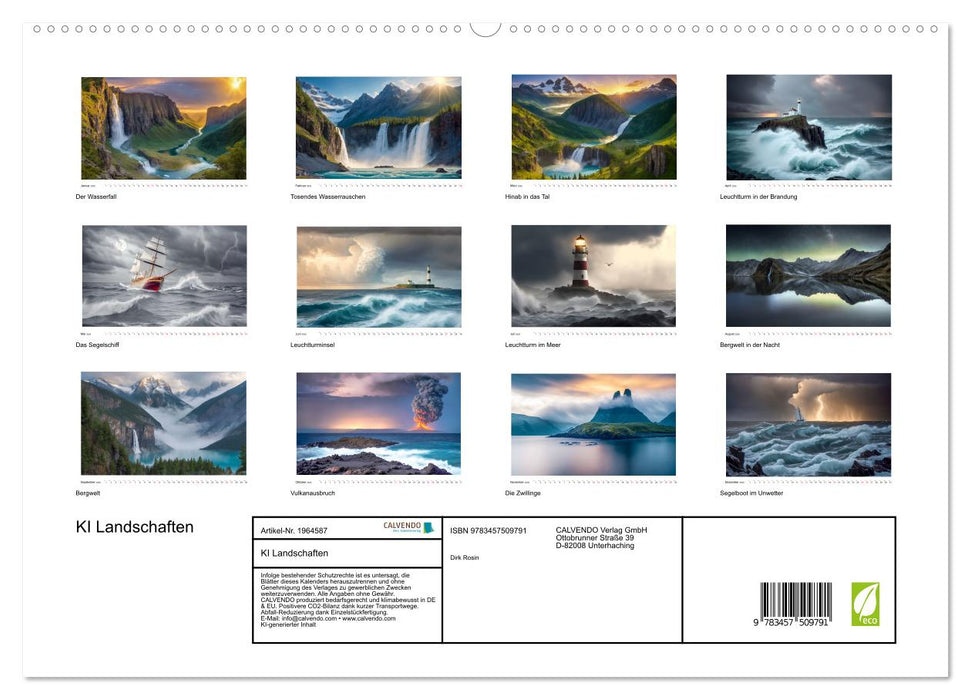 KI Landschaften (CALVENDO Premium Wandkalender 2026)