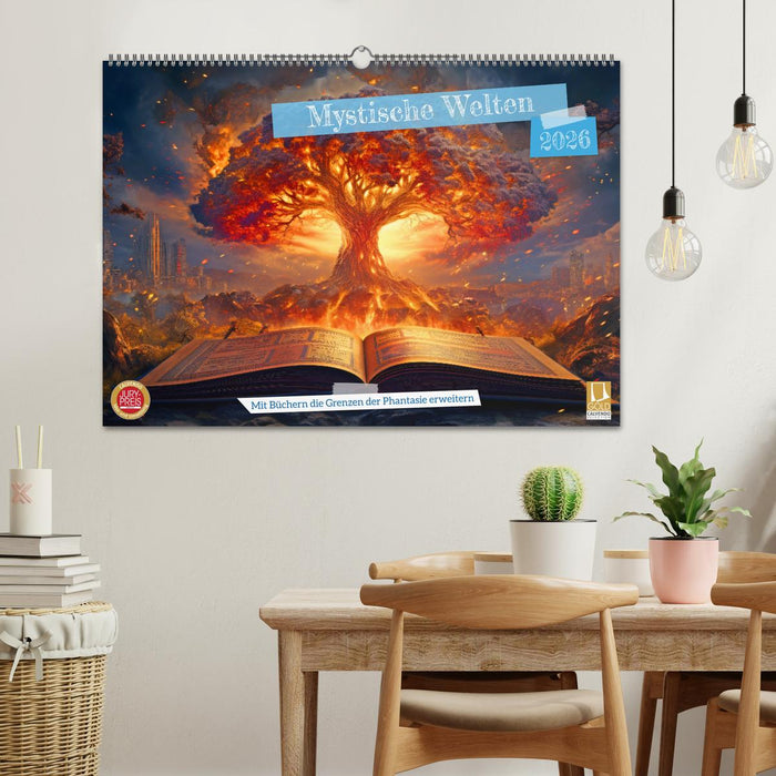 Mystische Welten - Mit Büchern die Grenzen der Phantasie erweitern (CALVENDO Wandkalender 2026)