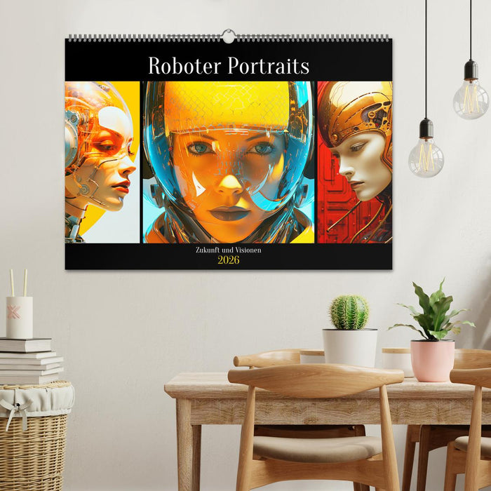 Roboter Portraits. Zukunft und Visionen (CALVENDO Wandkalender 2026)