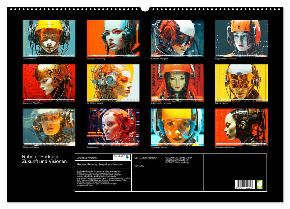 Roboter Portraits. Zukunft und Visionen (CALVENDO Wandkalender 2026)