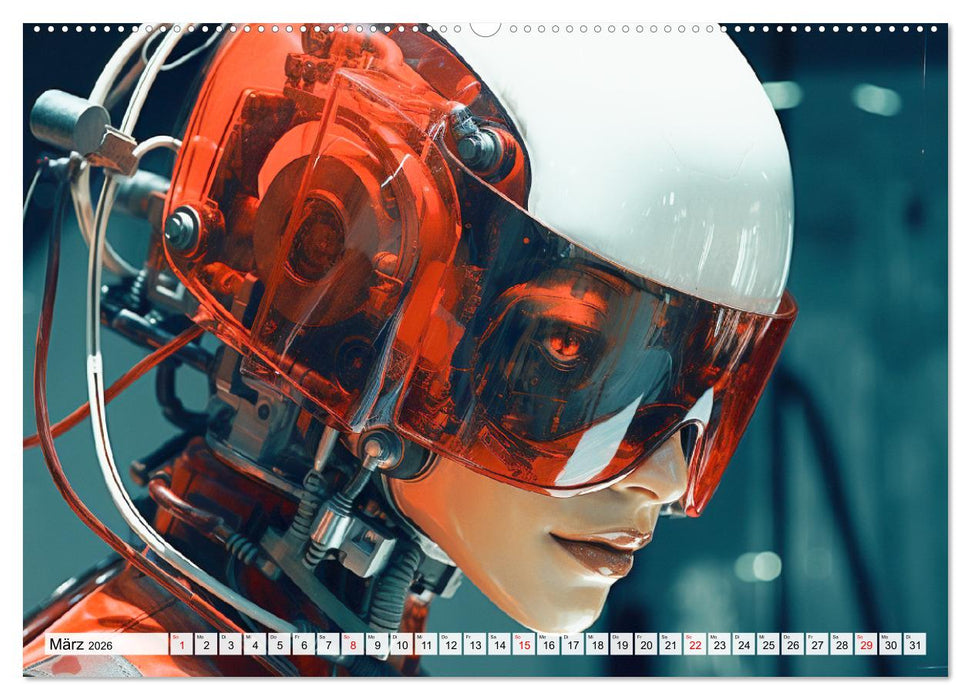 Roboter Portraits. Zukunft und Visionen (CALVENDO Wandkalender 2026)
