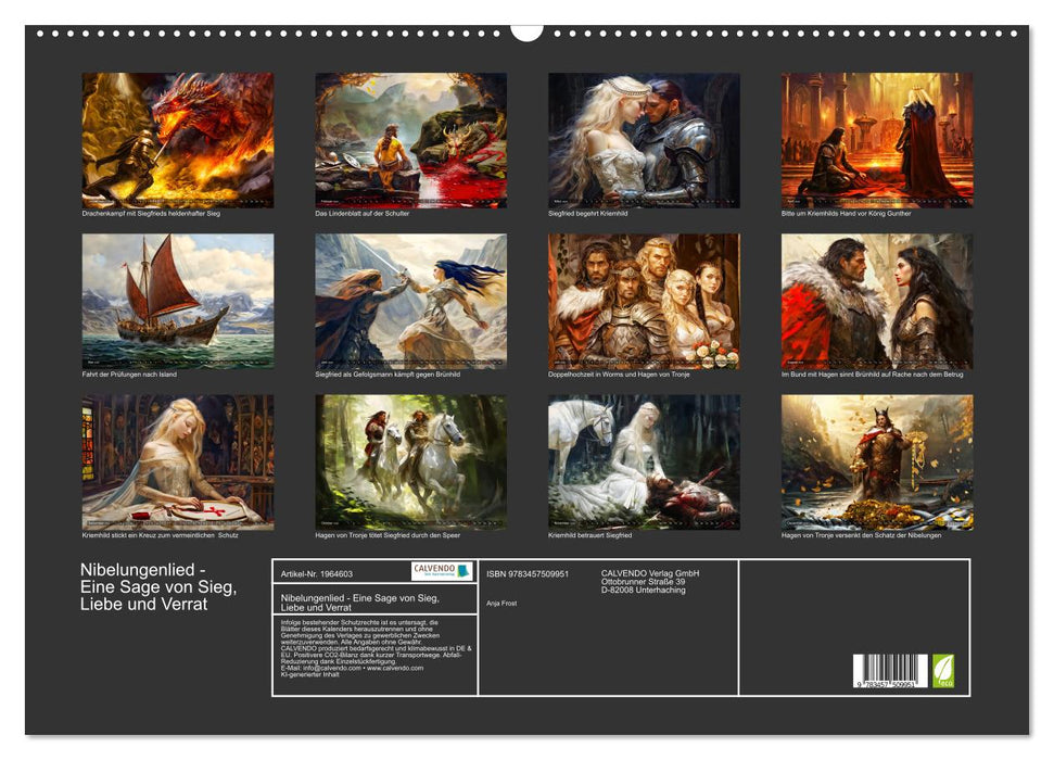 Nibelungenlied - Eine Sage von Sieg, Liebe und Verrat (CALVENDO Wandkalender 2026)